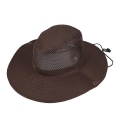 Miniatyrbillede 1 af 4: Bredskygget Solhat Sommer Mesh Spand med UV-beskyttelse til Camping Fiskeri（Brun）