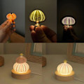 Miniatyrbild 3 av 3: 2023Ny dekorativ lampa Simulerad sjöborreskal och simulerad suckulent växt Studie Sovrumsdekorationer Harts Nattlampa（Grön）