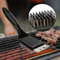 Miniatyrbillede 5 af 5: Grillbørste, 4 stk. Grillbørste til rengøring af grill med sort spartel i rustfrit stål