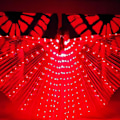 Miniatyrbild 1 av 4: Bästsäljande LED-ljus magdansvingar - Glow Angel Dance Wings för vuxna och barn Multi-color（Röd）
