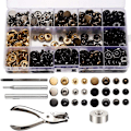 Miniatyrbild 1 av 5: Tryckknappssats, 120 metalltryckknappar med stansnings- och 4 fixeringsverktygssats för klädreparation, 6 C