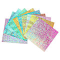Miniatyrbild 1 av 2: 100 st regnbågspapper fyrkantig glänsande vikt papper DIY handgjord papperstrana papper utklipp (15 cm, 10 färger) (100 st, som visas på bilden)