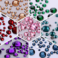 Miniatyrbillede 2 af 5: ND04 3D Neglekunst Rhinestone Mix Størrelser Ab Farver Flad Bund Kameleon Neglestifter