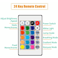 Miniatyrbild 5 av 5: 5m RGB LED-remsor med 24-tangenters fjärrkontroll 16 färger flexibla lysdioder TV-bakgrundsbelysning vattentät USB-driven för heminredning