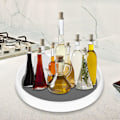 Miniatyrbild 5 av 5: 360 Rotation Non-skid Spice Rack Pantry Cabinet Turntable With Wide Base Storage Bin Rotating Organ