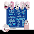 Miniatyrbillede 2 af 4: 48 Marmor Blomster Blade Geometrisk Design Negle Stempel Plader Stencil