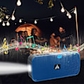 Miniatyrbild 5 av 5: Solardriven trådlös Bluetooth-högtalare utomhus sovsal dans bil mobil bärbar ficklampa kort och USB-enhet (blå)