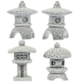 Miniatyrbild 1 av 2: 4-pack Mini Pagoda Staty Japansk Sandsten Lykta Bonsai Mikro Landskap Dekoration (3.20X2.10X2.10CM, Grå)