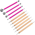 Miniatyrbild 1 av 3: Set med 10 st punktsverktygspennor för stenmålning, lerskulptering och präglingskonst, rosa