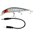 Miniatyrbillede 2 af 4: 1 stk. Vinter Isfiskeri Lokkemad 3D Øjne Farverige Vinteragn Hård Lokkemad Balancer Fiskeriagn USB-opladning（1 stk.）
