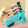 Miniatyrbillede 3 af 5: Flyvemaskine Launcher Boble Katapult Flyvemaskine Legetøj Udstødning Skum Flyvemaskine Spil（kun 10 stk flyvemaskiner）