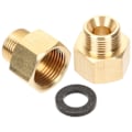 Miniatyrbillede 1 af 2: 2 stk. propangasadapter, indvendig G3/8 til udvendig 9/16 rørforlængeradapter (2X2CM, guld)