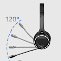 Miniatyrbild 5 av 5: Trådlösa Bluetooth 5.1-hörlurar för lärande, affärer och onlinekurser, med mikrofon och stöd för minneskort, kompatibel med Android och iOS (svart)