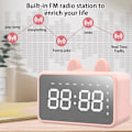 Miniatyrbild 4 av 5: Bärbar högtalare med digital klocka Bluetooth-högtalare med USB-laddning Bluetooth V5.0 Även & AUX-kabel（Rosa）