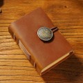 Miniatyrbillede 4 af 5: Kalveskindslæder Journal Dagbog Skrive Journal Notesblok Notebook Vintage Læder Journal（Udskåret brun）