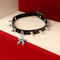 Miniatyrbillede 3 af 4: Halloween Cool Steampunk Kærlighed Hjerteformet Gotisk Goth Punk Rock Nitte Spids Studset PU Læder Choker Halskæde