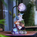 Miniatyrbilde 2 av 5: Hagenisse solstatue hagepynt utendørs dekor LED-lys figur gave (med hus)