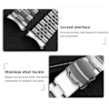 Miniatyrbild 6 av 10: 22mm Tre Bead Solid Rostfritt Stål Armband Herrar Armband För Seiko SKX007/009 SKX173/175/A35 C