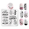 Miniatyrbillede 4 af 4: 48 Marmor Blomster Blade Geometrisk Design Negle Stempel Plader Stencil