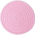 Miniatyrbild 3 av 5: Rosa 3-delars set: 100 % bomullssnöre flätad grytunderlägg set, 7\" diameter
