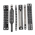Miniatyrbilde 2 av 8: 6 Stykker Punk Nagler Svart Armbånd PU Lær Justerbar Trykknapp Piggete Mansjett for Menn Kvinner 6-Delt Sett