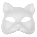 Miniatyrbild 2 av 5: Kattmask, plast, vit