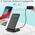 Miniatyrbild 3 av 6: Trådlös Laddare Ergonomisk Ställ Design för iPhone 13 12 11 X XS Max XR 8 Plus, Qi-Certifierad Snabbladdningsställ med Säkerhetsgaranti