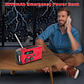 Miniatyrbild 4 av 6: Fluky Solarradio: Amfmbw Noaa, Vevradio Överlevnadsradio, Självdriven LED-ficklampa Med Powerbank, Nöd Solcellsväderradio För Orkan