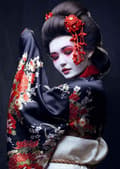 Diamantmaling 5D Diamantmaling Geisha Blomsterkvinne DIY Crys