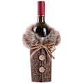 Miniatyrbild 4 av 7: Vinsäck i jute med knappdesign, Premiummaterial Julvinsflaskfodral för festlig touch på unikt julfirande