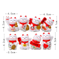 Miniatyrbild 5 av 5: Lyckokatt Figurer, 8st Mini Maneki Neko Set Lyckokatter Japansk Lyckokatt Kawaii Japansk Vinkande Katt för Hem Skrivbord Bil Interiör Hantverk
