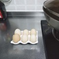 Miniatyrbilde 3 av 5: Keramisk eggplate, 6 gitter egg holder, hvit
