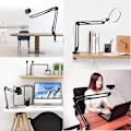 Miniatyrbild 5 av 6: Justerbart mikrofonarmstativ, saxstativ för studioinspelning, med delad design för enkel längdjustering, horisontellt och vertikalt