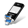 Miniatyrbild 1 av 5: One-Click Backup Flash Drive, Universell Kompatibilitet 128GB Höghastighetsöverföringsenhet för iOS, Android, PC, Utrustad med AI-teknik,