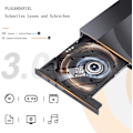 Miniatyrbild 2 av 6: Bärbar DVD-enhet med förbättrad kompatibilitet, lätt att bära CD/DVD-brännare för bärbar dator, stationär dator, Mac, iOS, Windows, Linux