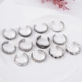 Miniatyrbild 4 av 5: 12-pack Boho Silver Ringar / Tåringar - Justerbara Silver
