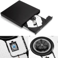 Miniatyrbilde 7 av 7: Ekstern CD DVD-stasjon, USB 2.0 Slim Protable Ekstern Svart