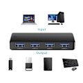 Miniatyrbild 4 av 8: Usb 3.0 Kvm Switch Selector, Portabel Utgång Perifer Delningsswitch För Skrivare Skanner Tangentbord Mus, Led-indikator Visar Aktiv Dator, Plug