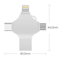 Miniatyrbild 5 av 5: Höghastighets Multi-interface Minnessticka, 32GB 4-i-1 USB-minne Erbjuder Snabb Dataöverföring Och Metallhölje Skyddande Lock För Att Skydda Din