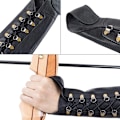 Miniatyrbild 5 av 5: PU Läder Bågskydd Arm Guard Handskydd Stöd, Svart