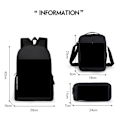 Miniatyrbild 5 av 5: Fashionabel Lättviktig Ryggsäck Skolväska Set För Studenter, Kända Mönster Unik Design, Justerbara Axelremmar, Högkvalitativ Polyester