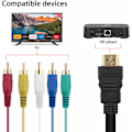 Miniatyrbild 3 av 5: Anpassningsbar Digital Hub, Högupplöst HDMI till RCA Adapterkabel för Sömlös Signalöverföring, Plug and Play Guldpläterade Kontakter Säkerställer Stabilitet