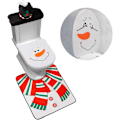 Miniatyrbilde 1 av 7: Festlig Badesett, Unikt Julemotiv Snømann Toalettlokk med Sklisikker Bakside for Enkel Feste på Standardtoaletter, 3-delt Sett