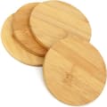 100*100*7mm, 4 st, Bambuunderlägg - Runda Glasunderlägg - Underlägg