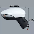 Miniatyrbilde 5 av 5: For Ford Fiesta MK7 2013-2017 Høyre Side Hvit Dør Sidespeil Elektrisk Oppvarmet