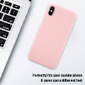 Miniatyrbild 8 av 8: Flytande silikongummiskal för iPhone Xs Max, Elegant skydd med mikrofiberfoder för 6,5-tum, Rosa