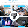 Miniatyrbild 5 av 8: 1080P Webbkamera, Hög Kompatibilitet, Brusreducerande Mikrofon, Justerbar Bas, Perfekt för Windows OS, Onlinekurser, Livestreaming