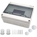 Miniatyrbild 1 av 5: Kapslingsbox för Strömbrytare med Transparent Lock, ABS Strömförsörjningskapsling, DIN-skenmonterbar Vattentät Design för 12 Moduler Elektronik