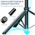 Miniatyrbilde 2 av 4: Telefonstativ, stativ for iPhone og selfiestangstativ med fjernkontroll og 2 lys, alt-i-ett 360° roterende bærbart reisetelefonstativ for