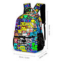 Miniatyrbild 2 av 5: c413 Geometry Dash Ryggsäck Skola Student Bokväska Satchel Ryggsäck Justerbara Axlar  Dagryggsäck bdbh413